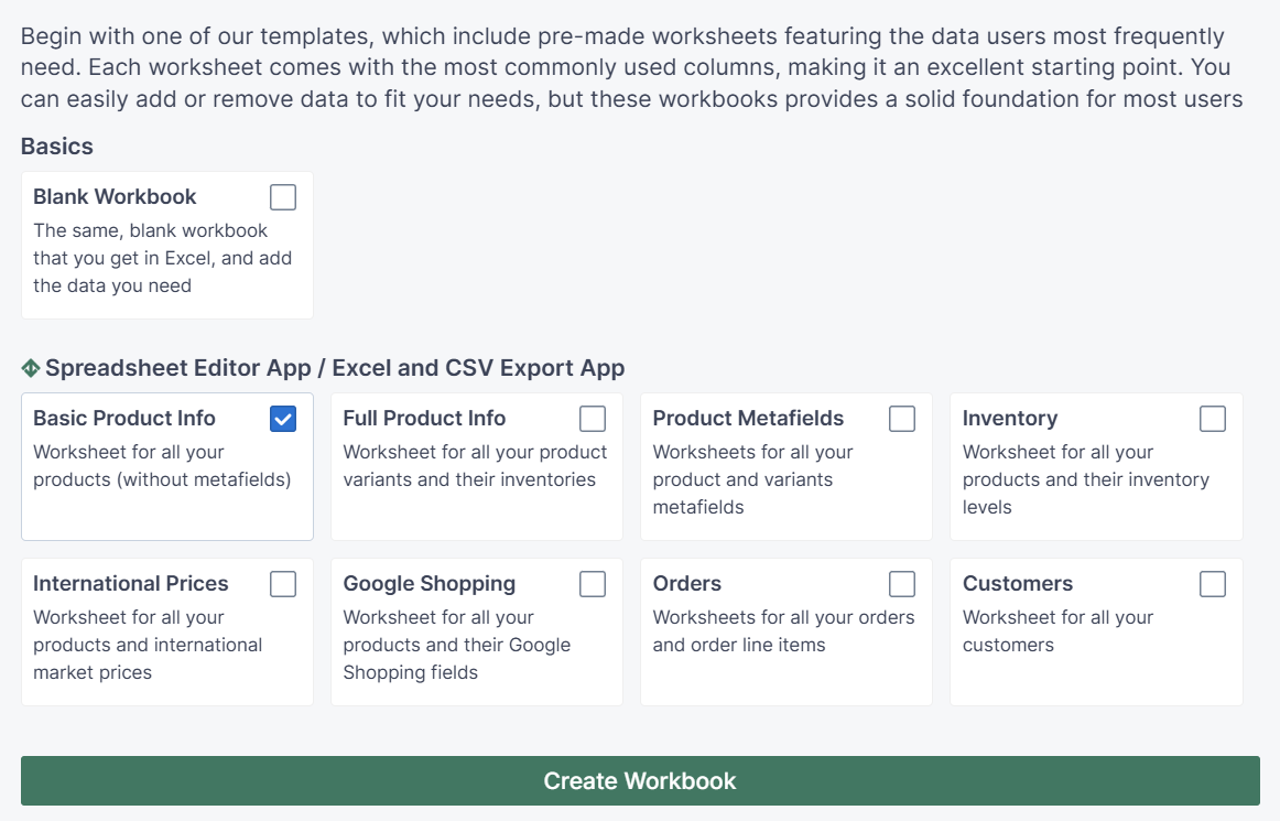 Basic product template