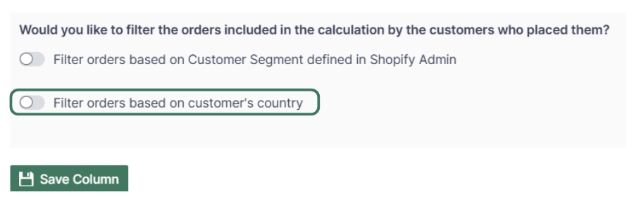 Filter Orders Count by Country