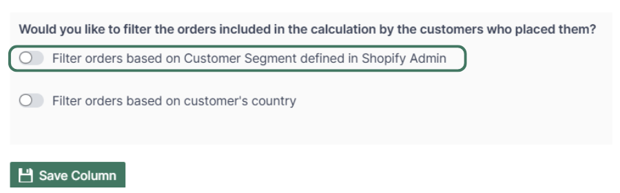 Last month of orders per Customer Segment