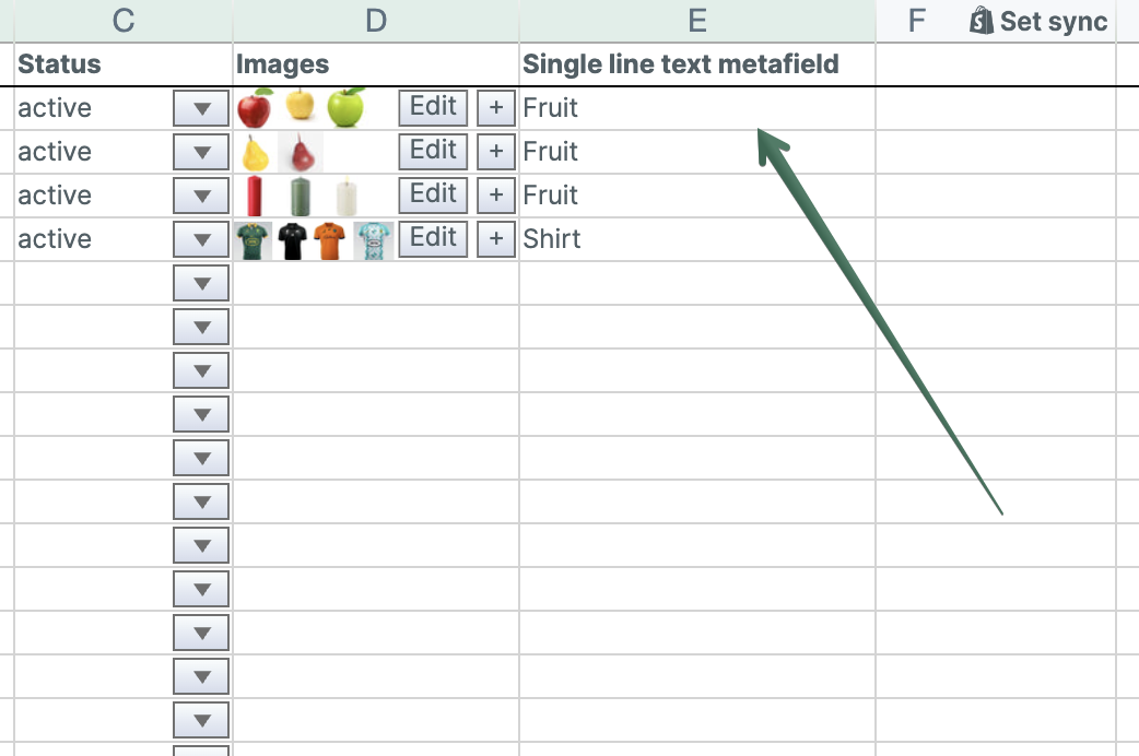 Populate Metafield data from Shopify in Mixtable spreadsheet