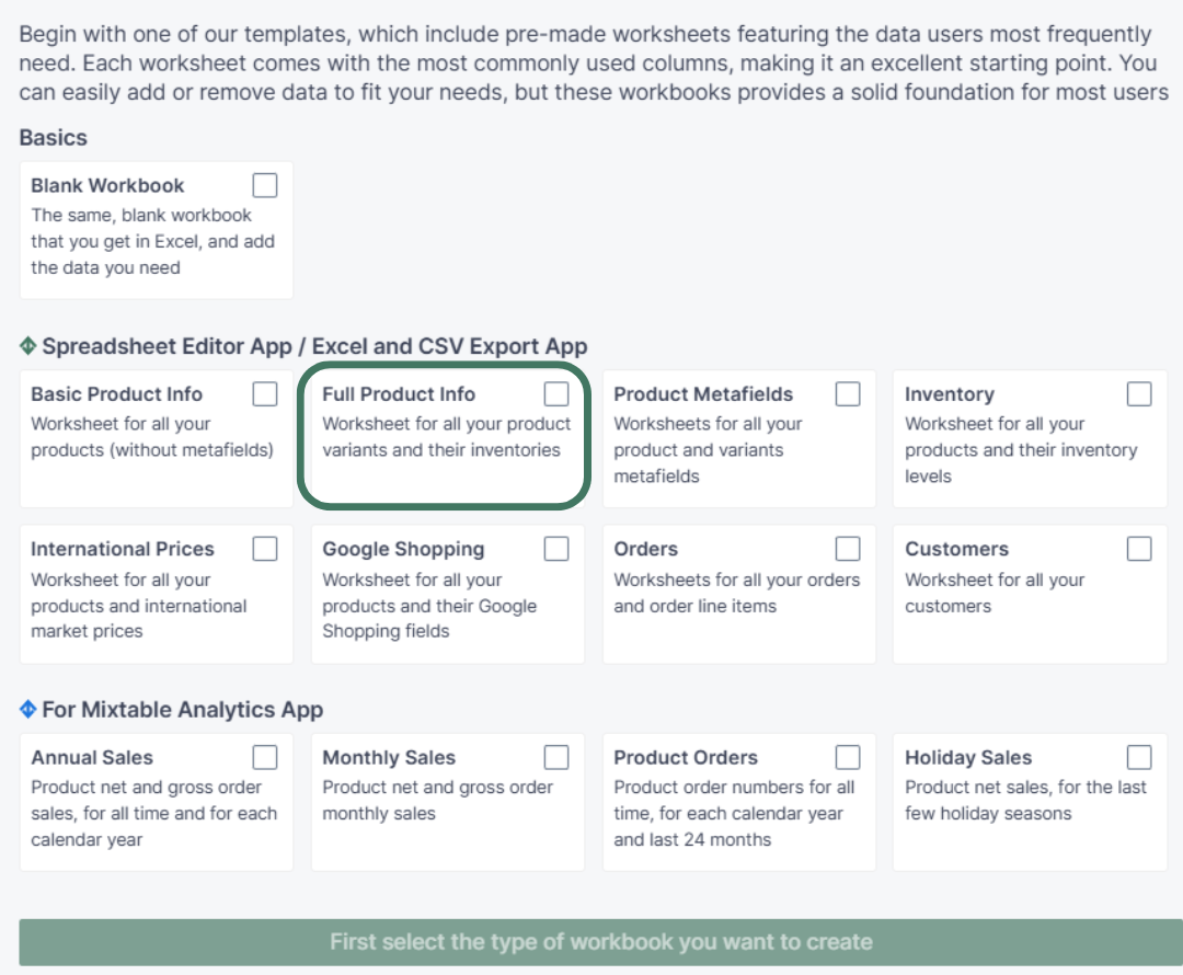 MT - Full Product Info pre-built template