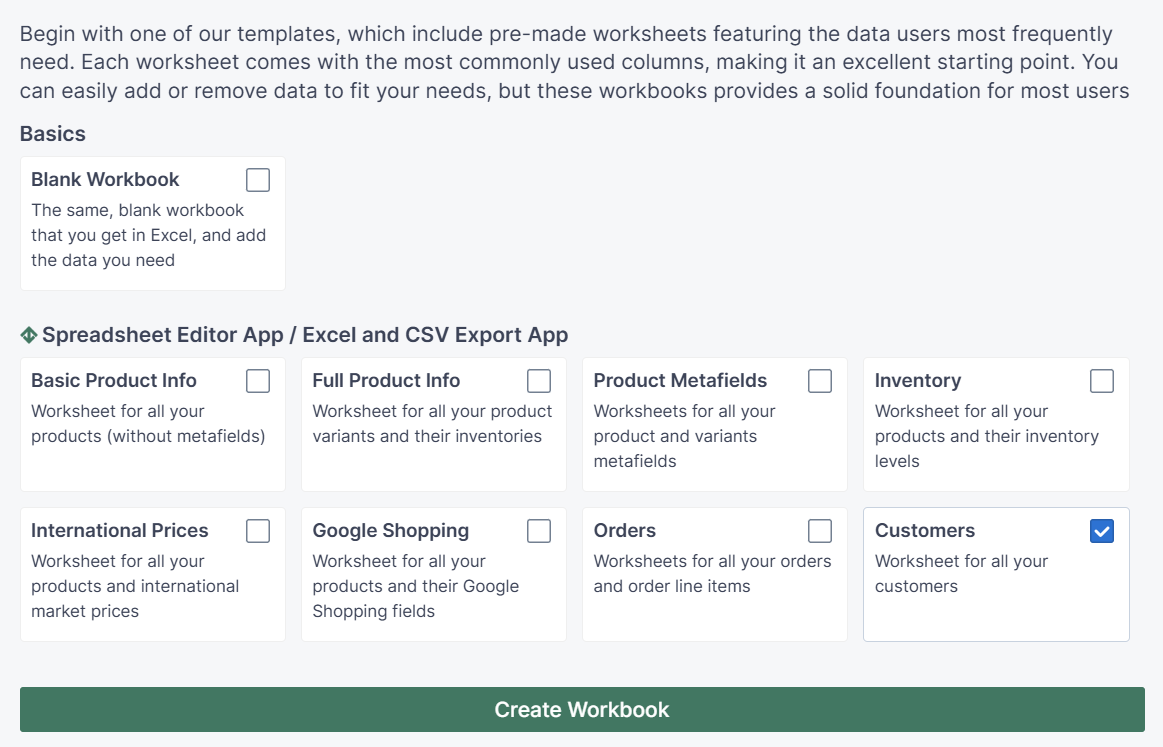 Product metafields template