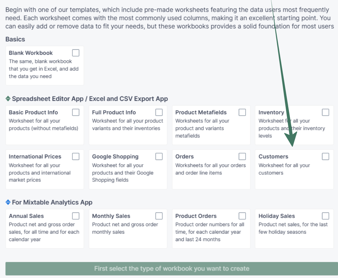 Shopify Customers Analytics in Spreadsheet