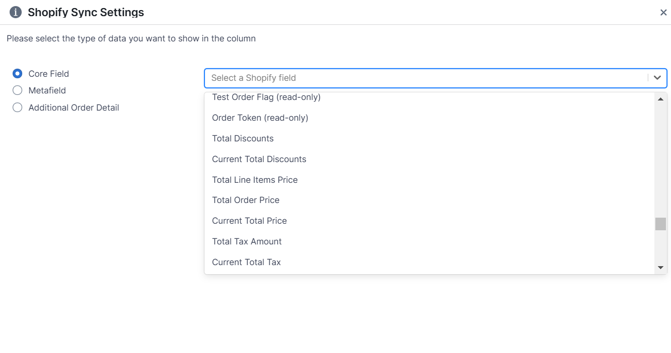 Shopify orders - add extra data