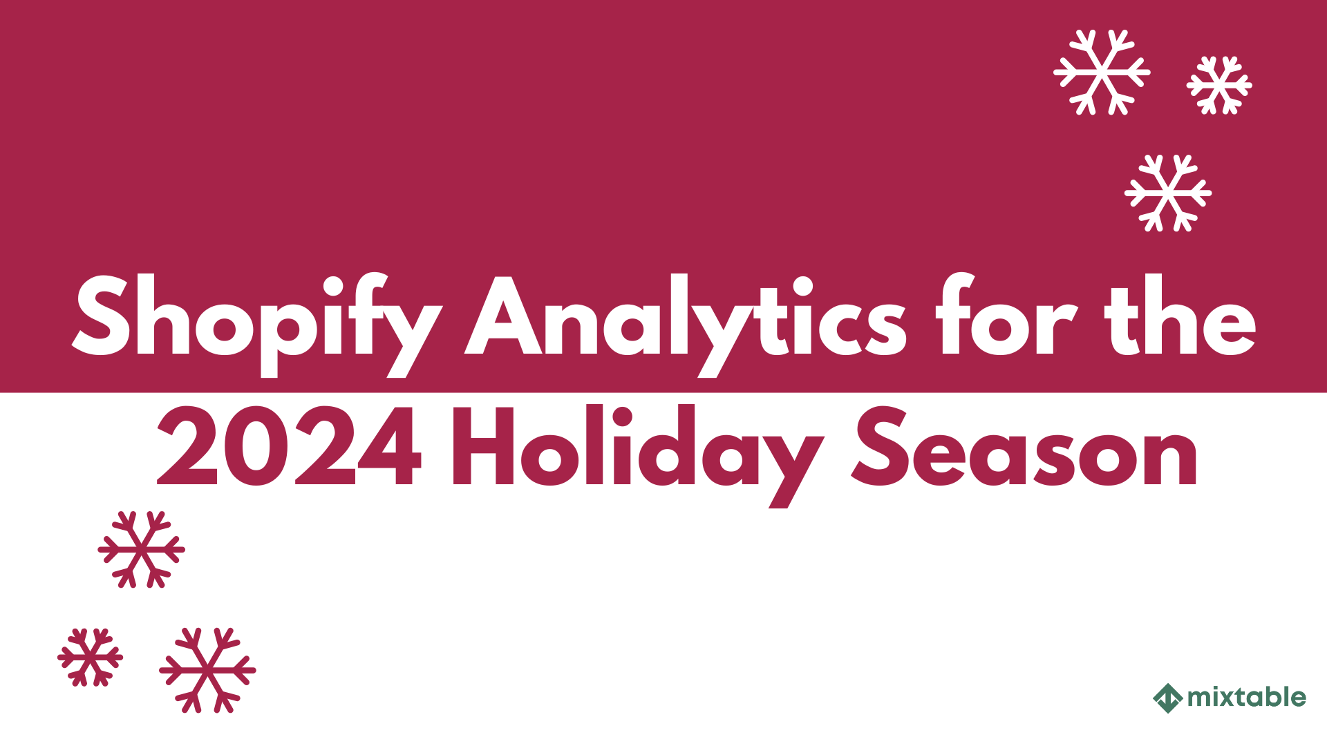 Shopify Analytics for the 2024 Holiday Season