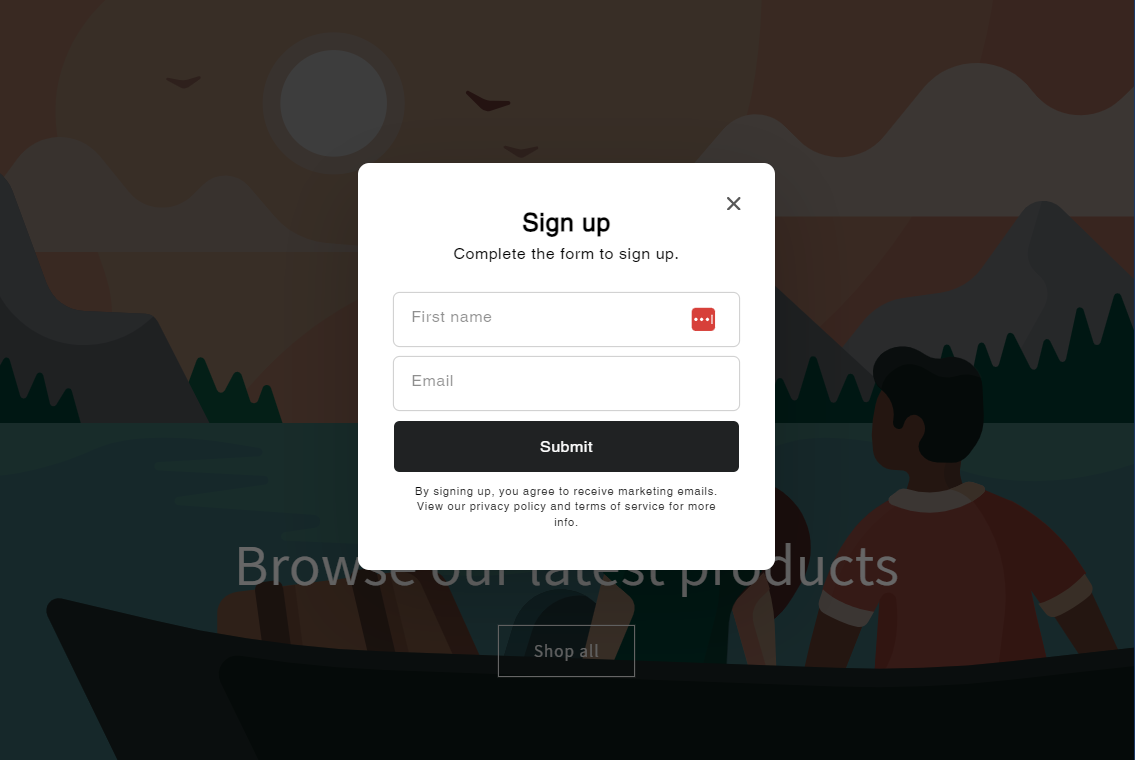 Start early by growing your email list with Shopify Forms