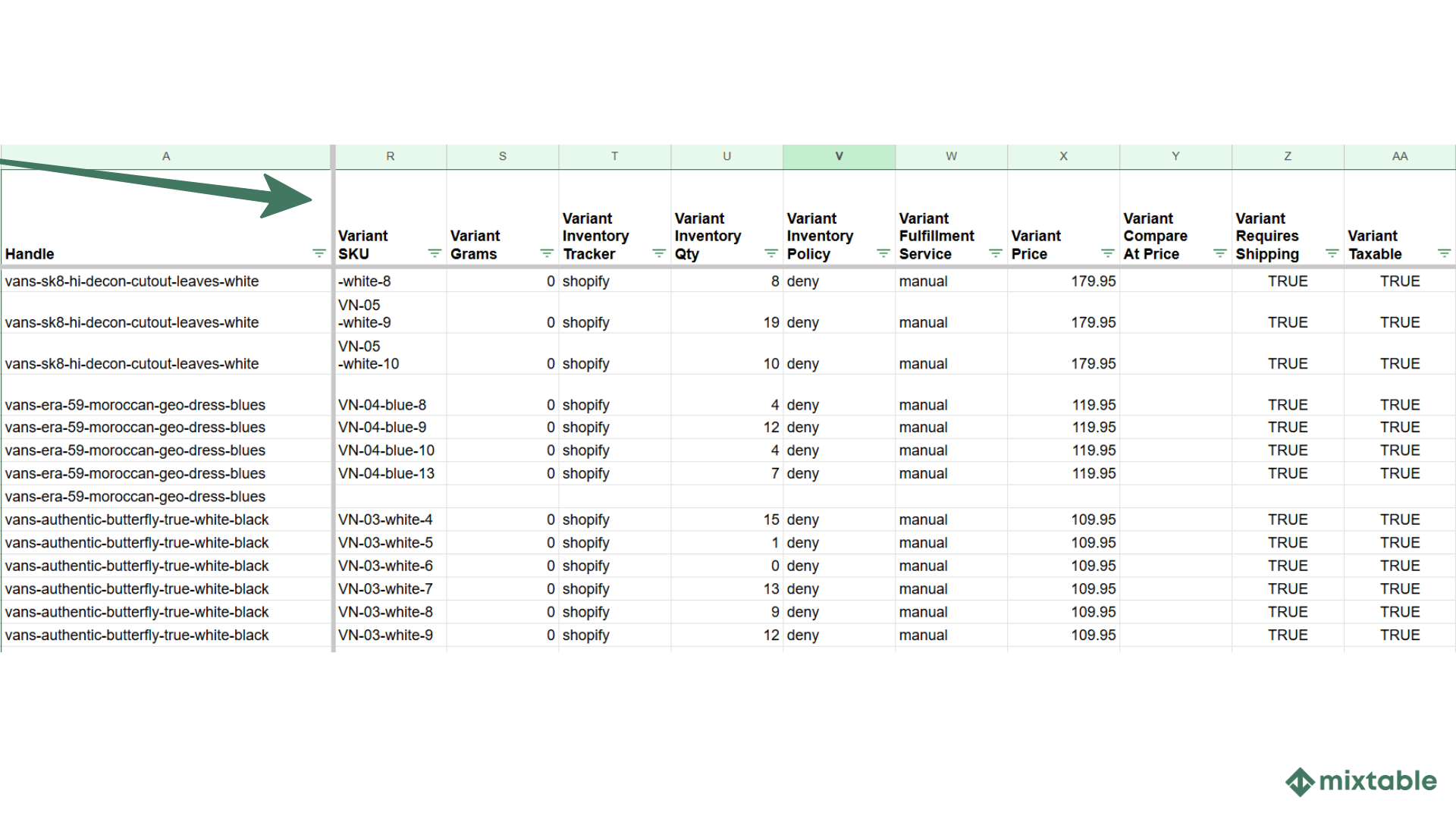 Add/Edit Variants via .CSV Export/Import