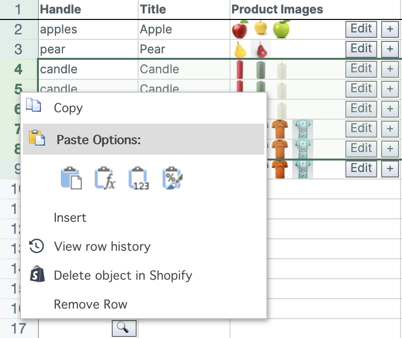 Make edits in Shopify as easy as possible with Spreadsheets