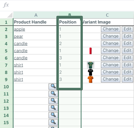 Display order positions for your Shopify product variants with Mixtable